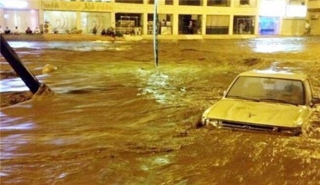 ببینید | جاری شدن سیلاب در شهر جده عربستان